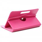 Wholesale Universal 7 inch 360 Premium Flip Leather Tablet Case (Hot Pink)